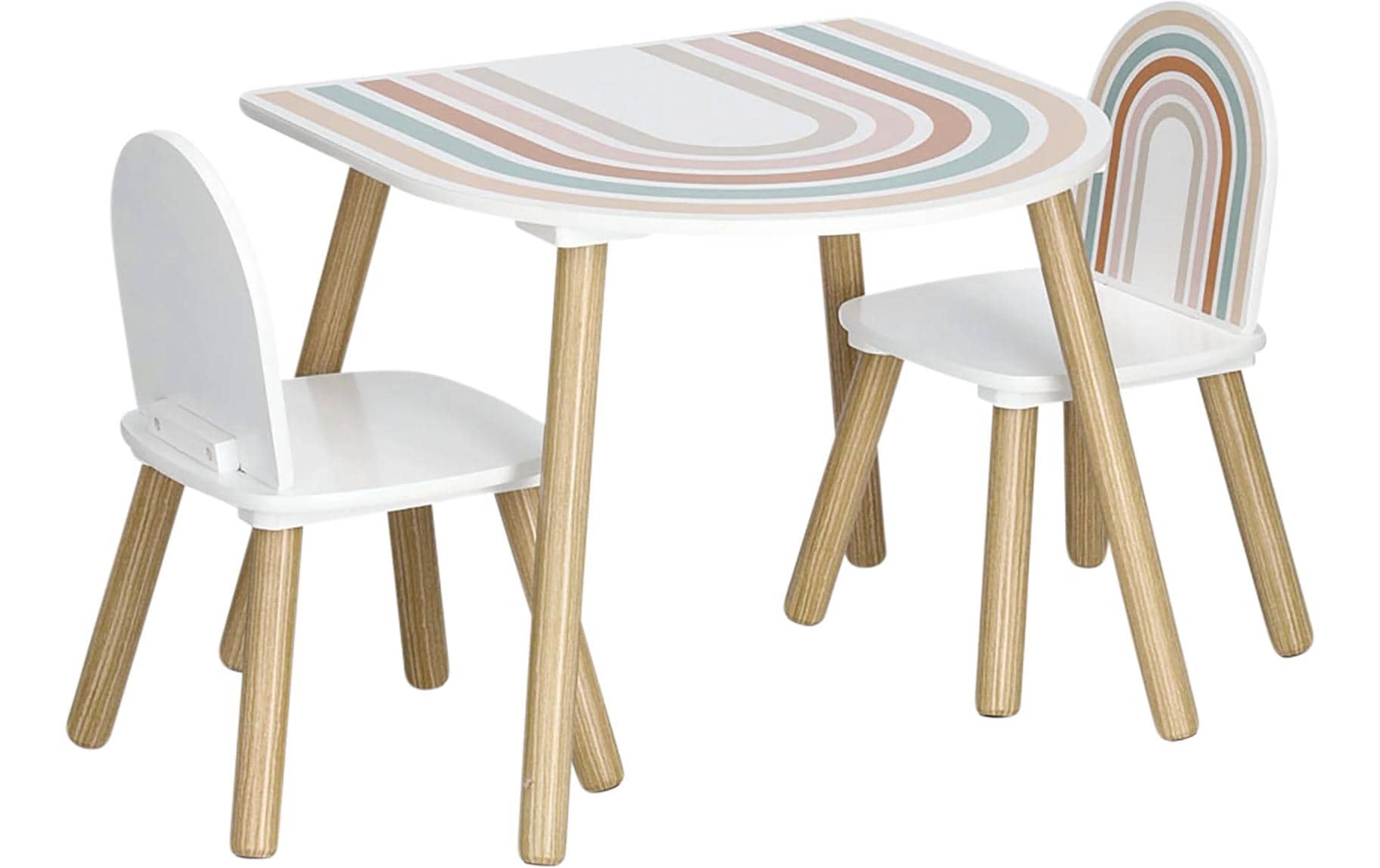 Zeller Present 3-teiliges Bistro-Set mit 2 Stühlen – mehrfarbig – MDF – Tisch 55 × 55 × 45 cm – für den Innenbereich