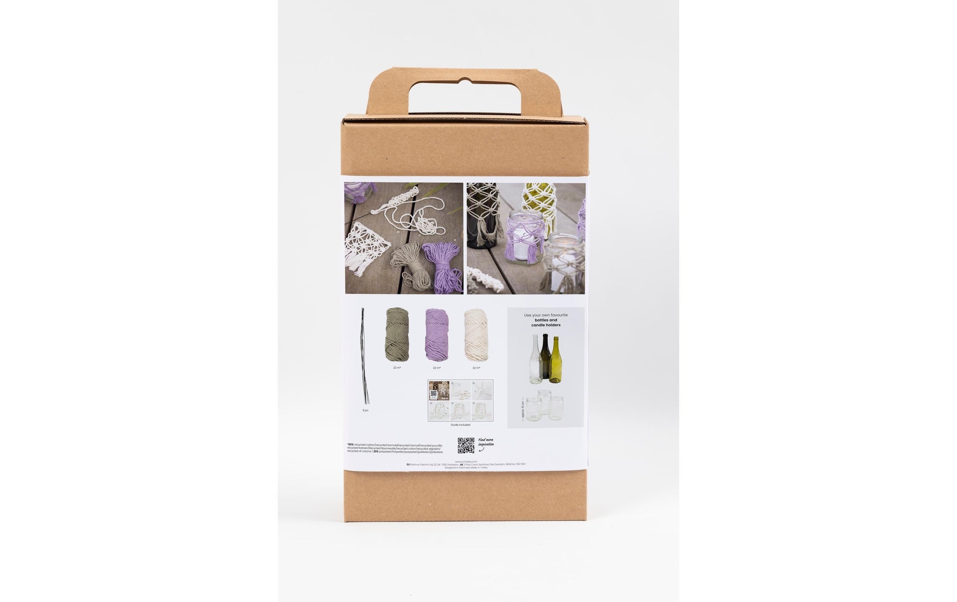 Creativ Company Makramee-Set – 2-teilig – Violett – Garn inkl. Schnüre – ab 10 Jahren