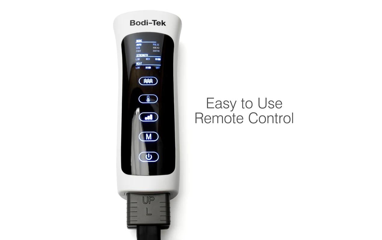 Bodi-Tek Massagegerät – Schwarz, 1400 g, Kompressionsmassage, Wärmefunktion, Vibrationsfunktion, für Beine