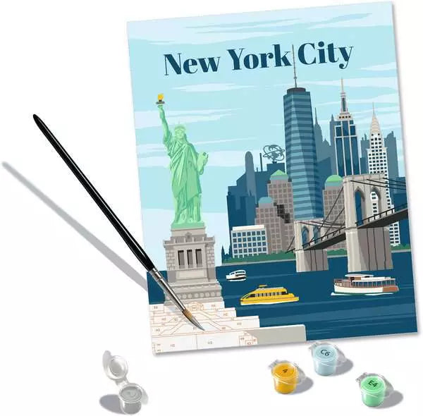 Ravensburger CreArt – Malen-nach-Zahlen-Set – Buntes New York – 30 × 24 cm – ab 12 Jahren