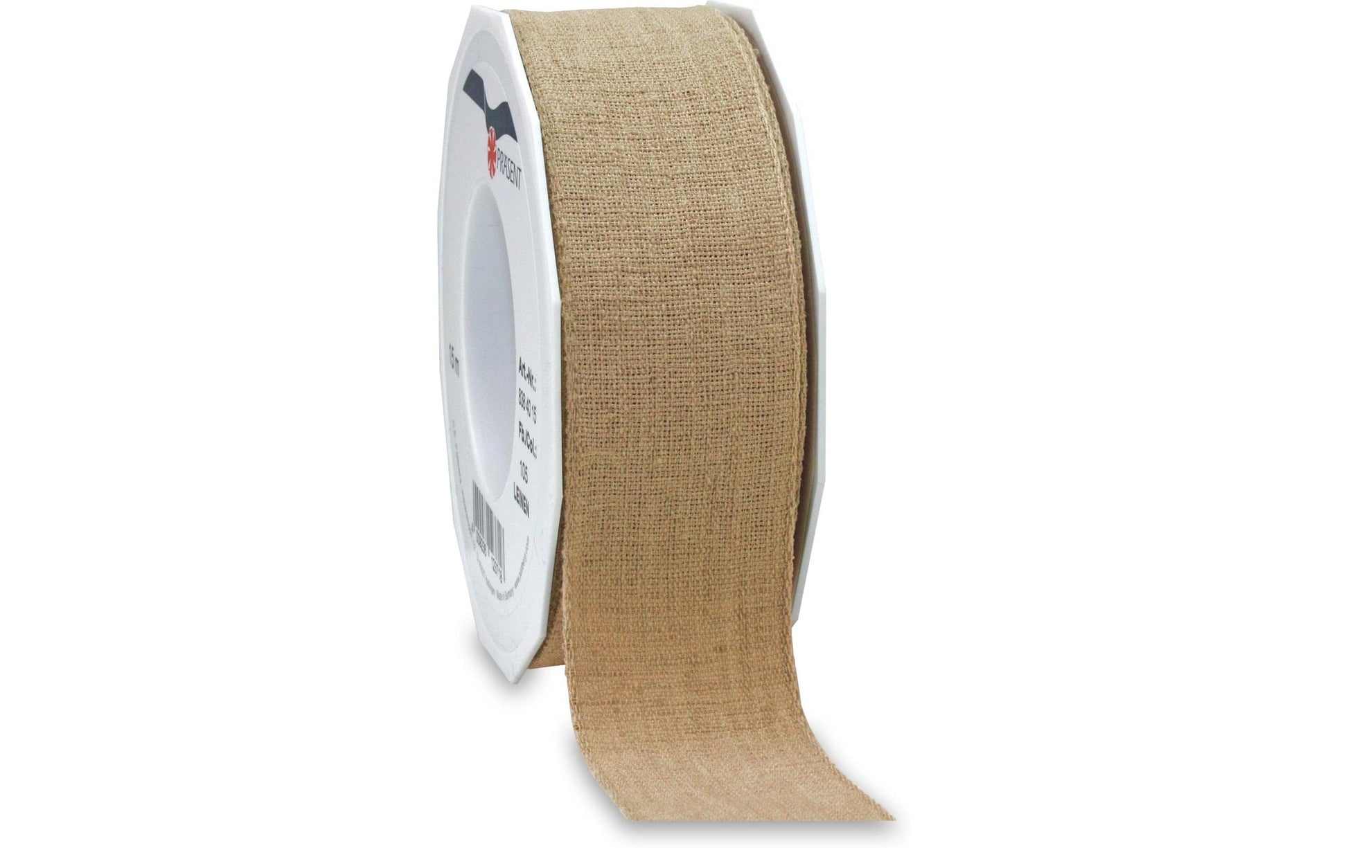 Pattberg Geschenkband Leinen Polyester Natur – 40 mm × 15 m – 1 Stk.
