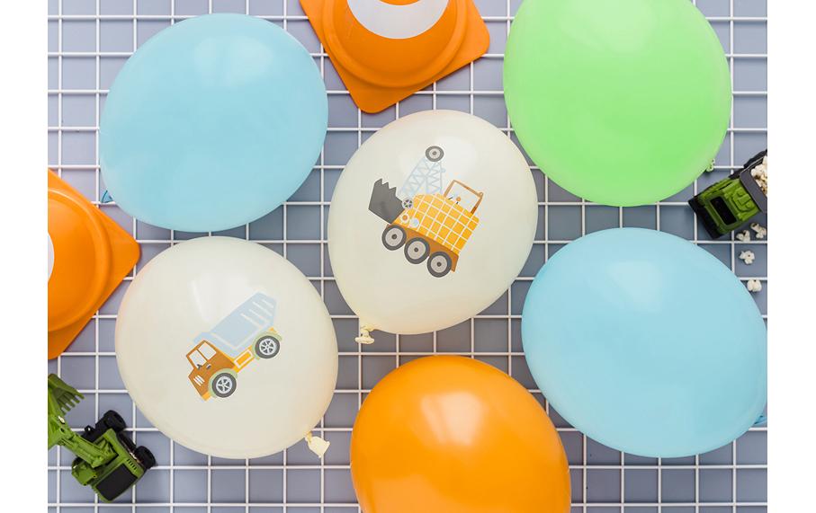 PartyDeco Luftballons Baustelle – mehrfarbig – Ø 30 cm – Latex – 6 Stk
