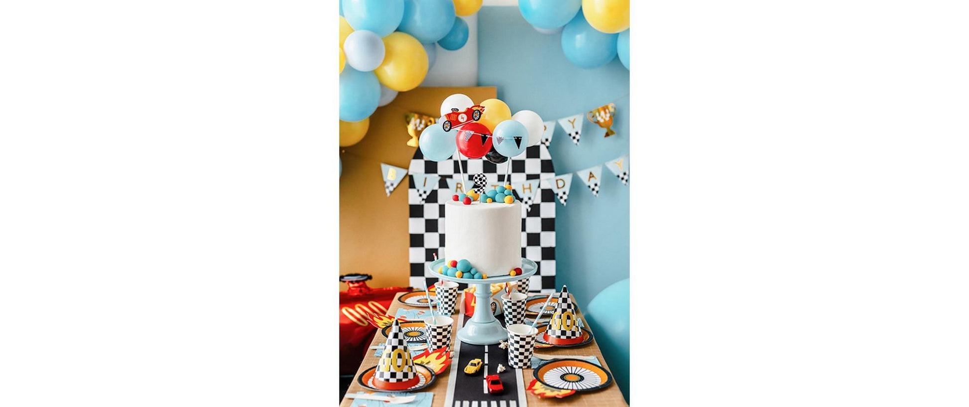 PartyDeco Becher, Papier/Karton – 2,2 dl, Ø 7,5 cm, Auto-Motiv – 6 Stk.