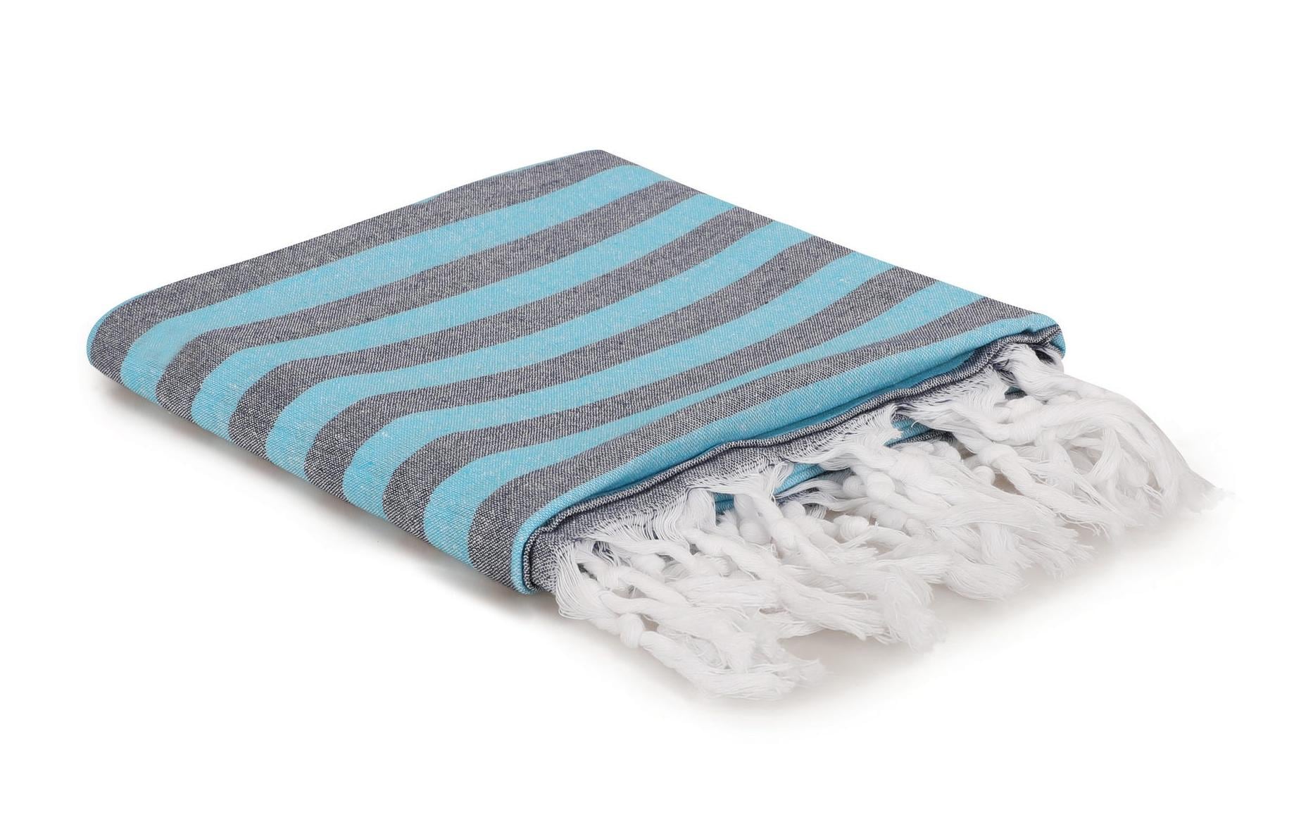 Foutastic Strandtuch Serenade – 90 × 170 cm, Blau, 100% Baumwolle, 137 g/m²
