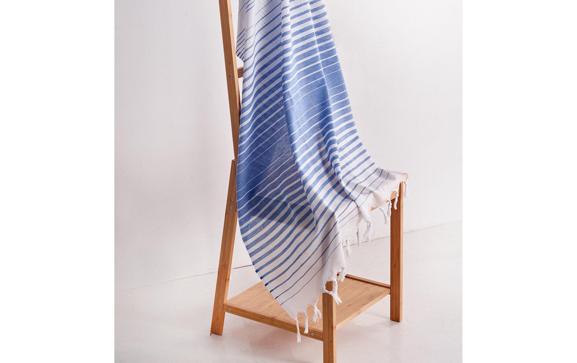 Foutastic Badetuch 192DCH1541 – 90×180 cm, 100% Baumwolle, 114 g/m², Blau, Weiss