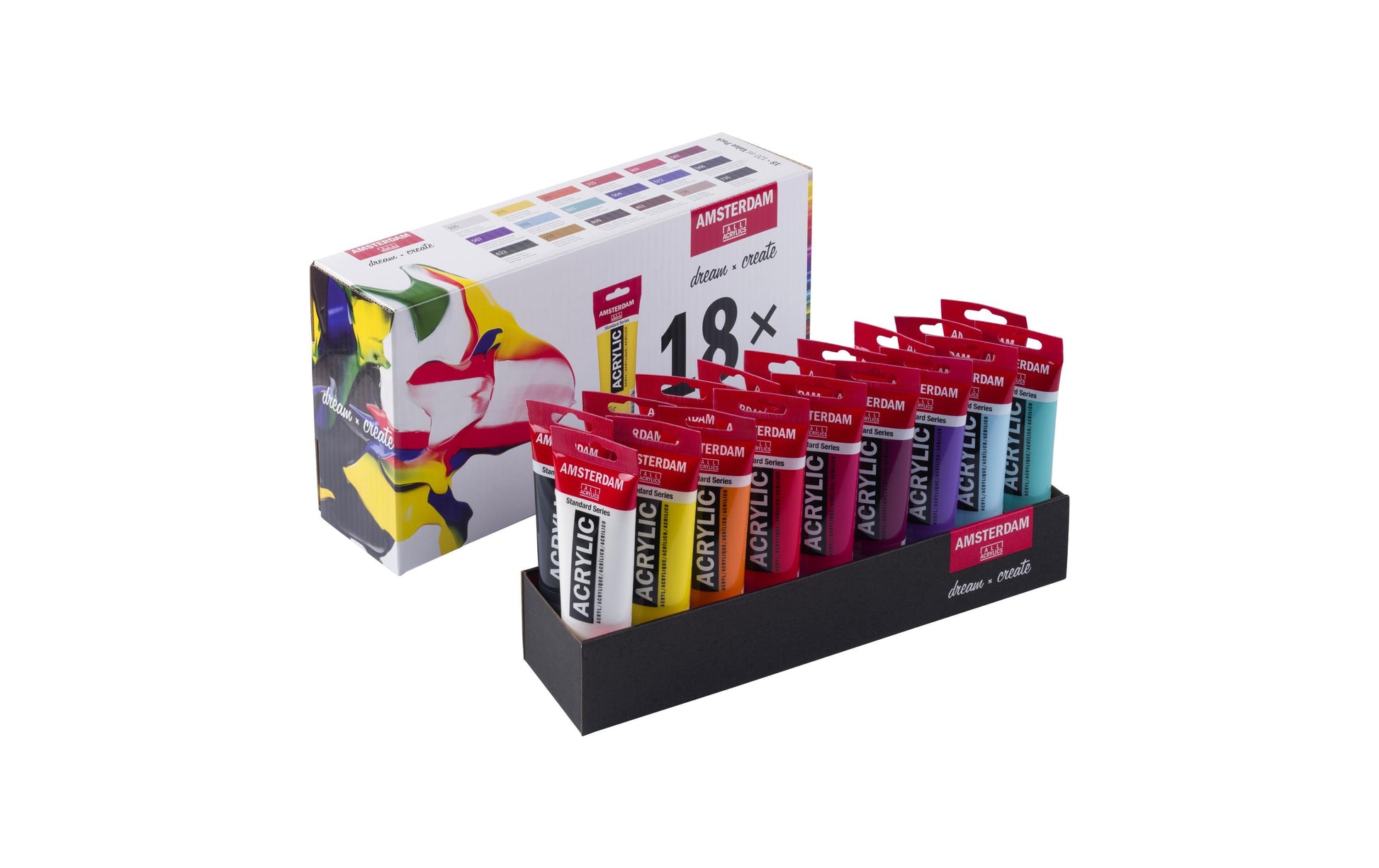 Royal Talens Amsterdam Standard-Serie Acrylfarbe-Set – 18 Farben (18×120 ml (2,16 l))