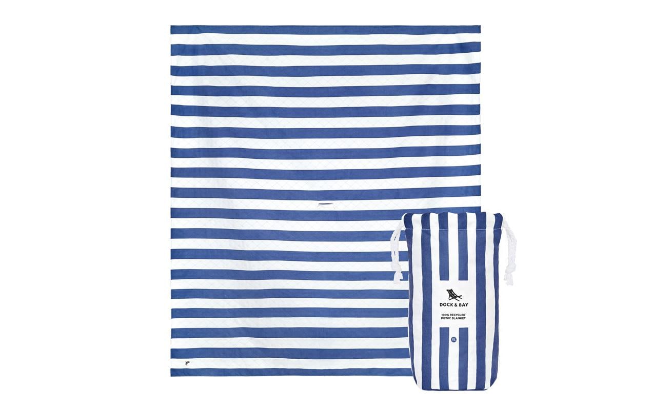 Dock & Bay Wohndecke – Polyester, Blau/Weiss (Muster) – 170 × 240 cm