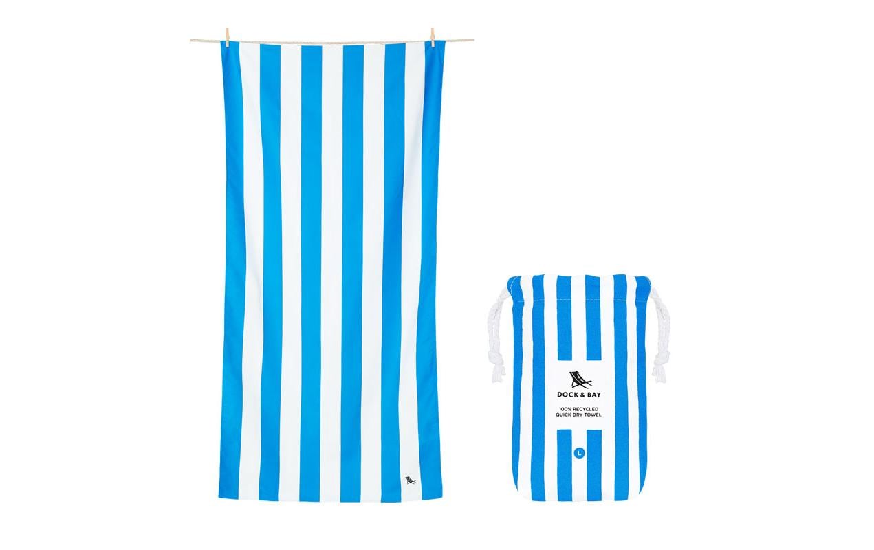 Dock & Bay Strandtuch CABANA – 90 × 160 cm, Blau/Weiss, Polyester/Polyamid