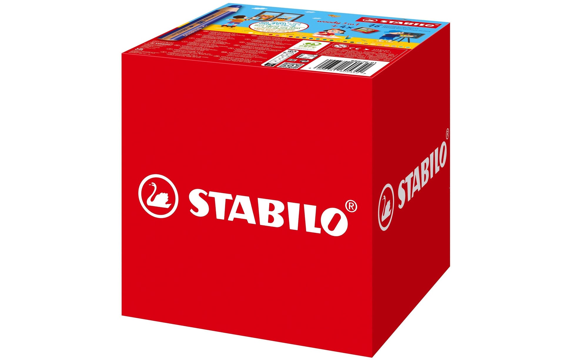 Stabilo Buntstift Woody 3 in 1 XL Mehrfarbig 76er-Schachtel – auswaschbar