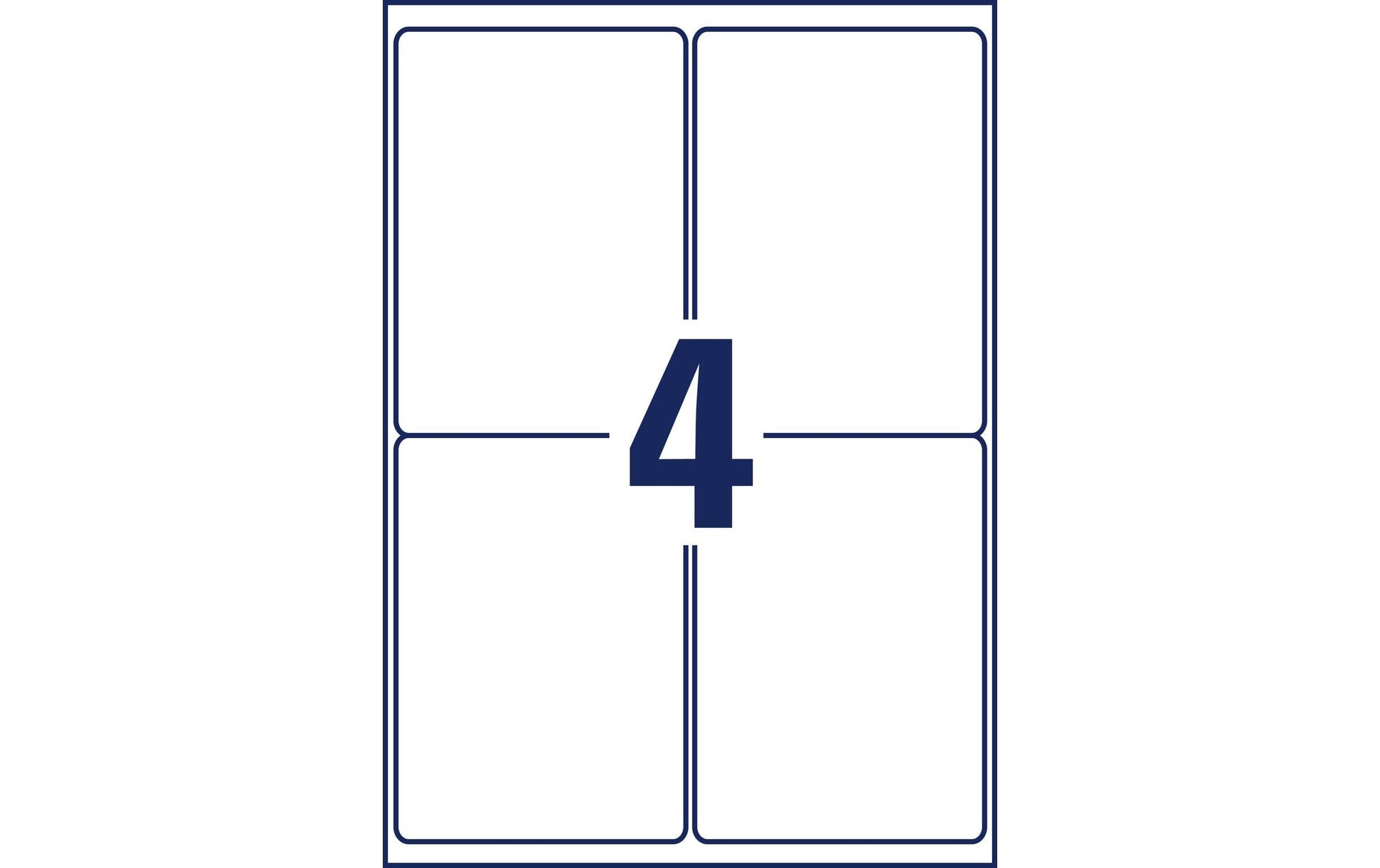 Avery Adress- und Versand-Etiketten, 139 mm × 99 mm, weiss, Papier, selbstklebend, 100 Etiketten (25 Blatt)