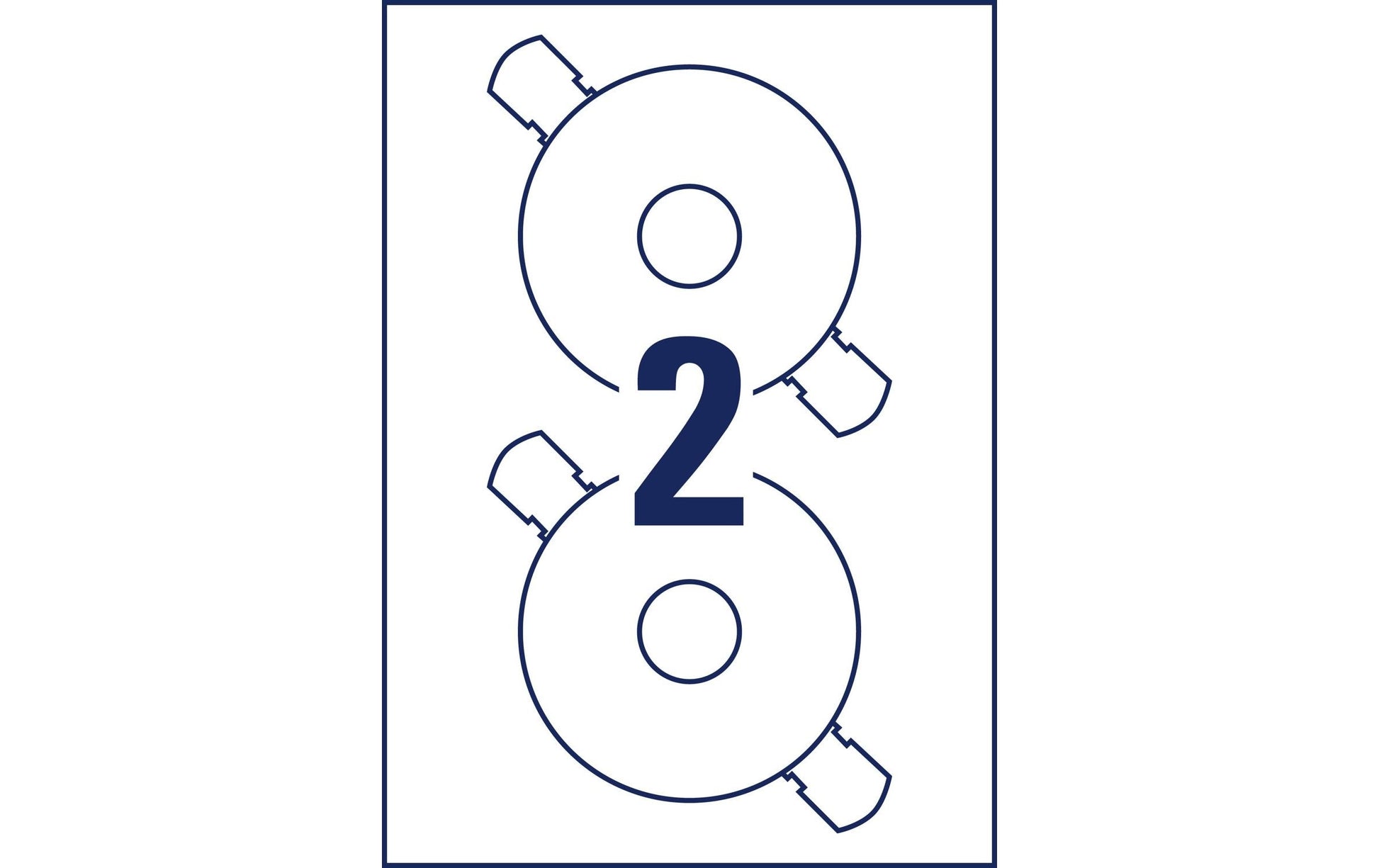 Avery Zweckform – Datenträger-Etiketten, Ø 117 mm, weiss, Papier, Permanent, 50 Etiketten (25 Blatt)