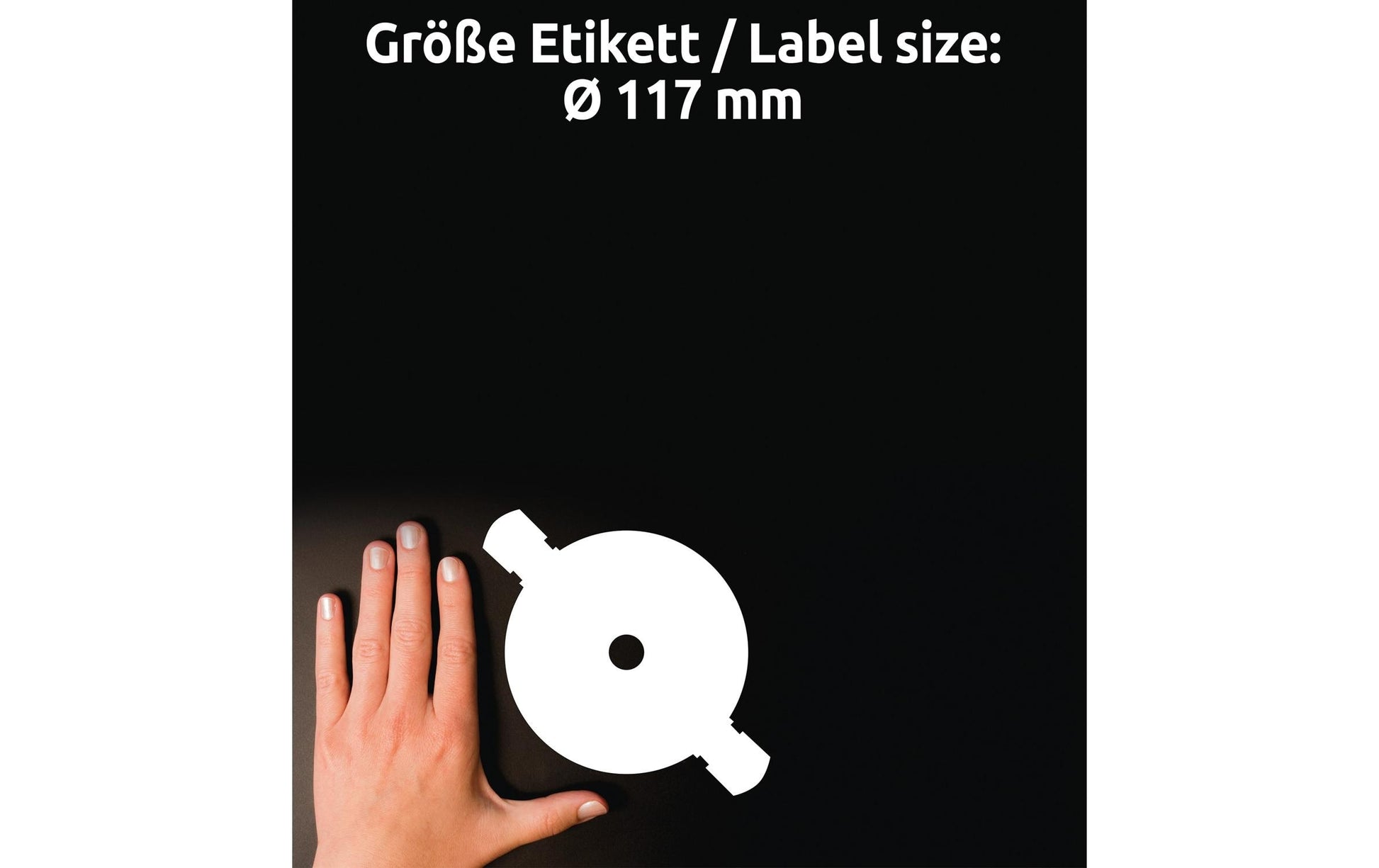 Avery Zweckform – CD-Etiketten SuperSize, Ø 117 mm, weiss, Papier, selbstklebend, 25 Bogen (50 Etiketten)