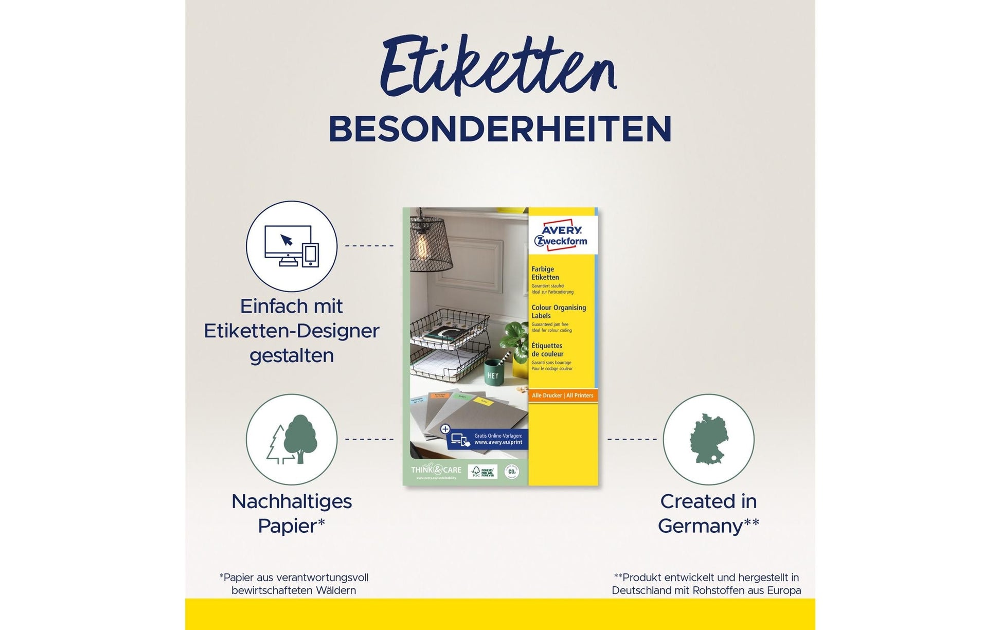 Avery Schuletiketten – rechteckig, grün, permanent haftend