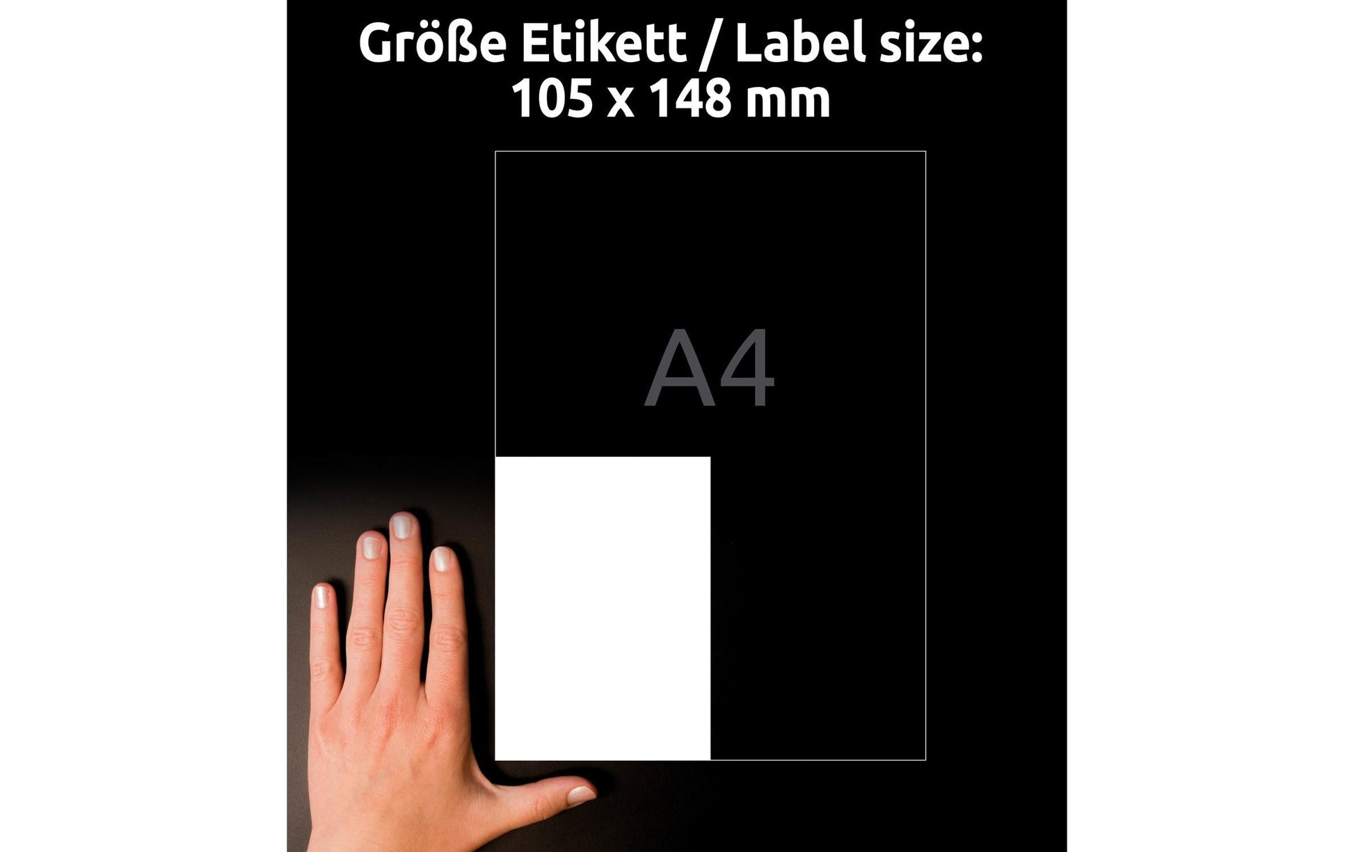 Avery Druckeretiketten, 105 mm × 148 mm, weiss, Folie, extra stark, 20 Blätter (80 Etiketten)
