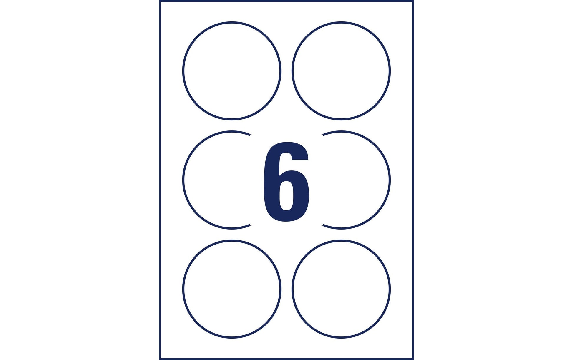 Avery Druckeretiketten, Ø 80 mm, weiss, Papier, permanent, 60 Etiketten (10 Blatt)