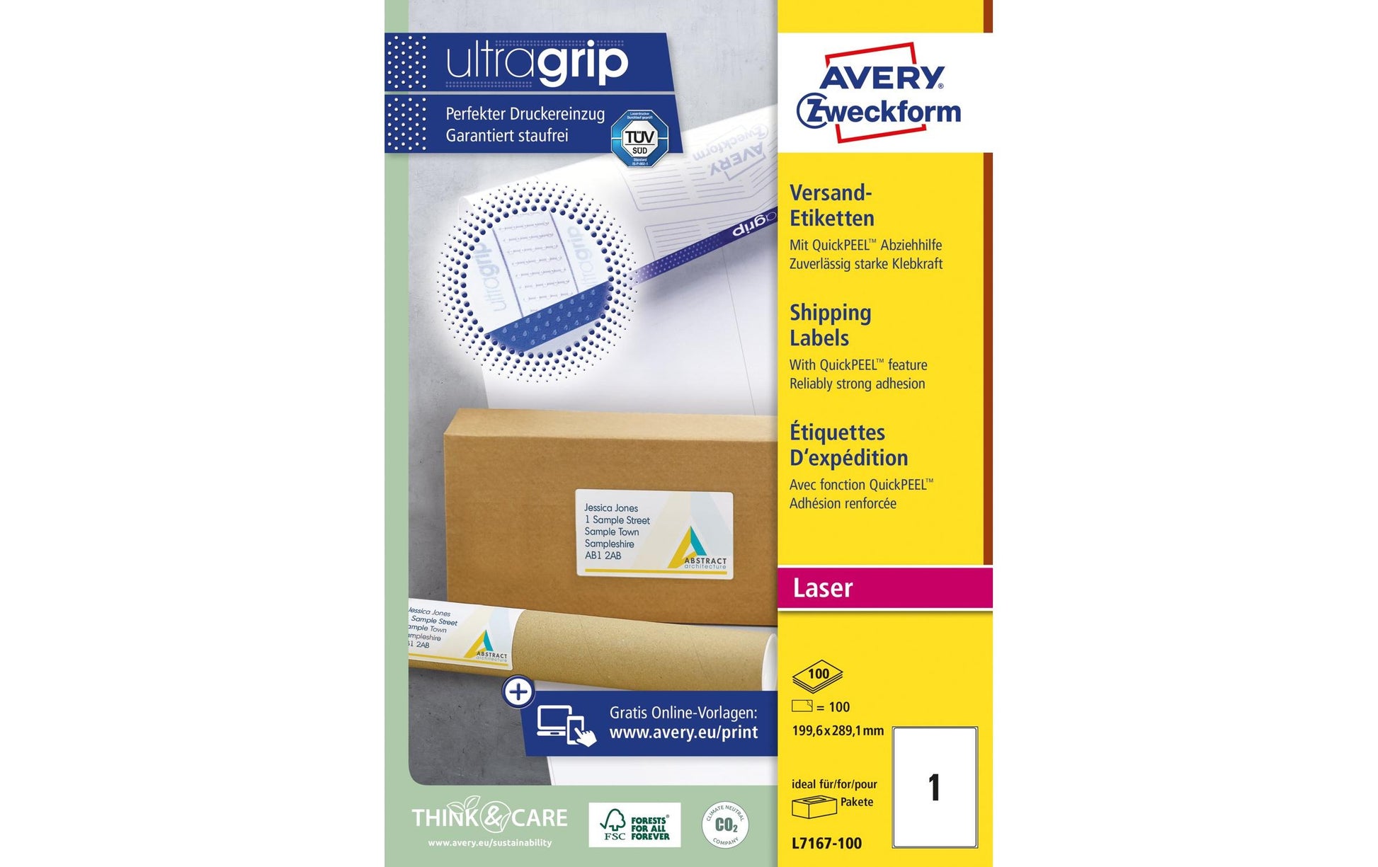 AVERY Zweckform – Versand-Etiketten, 289 mm × 200 mm, weiss, Papier, permanent