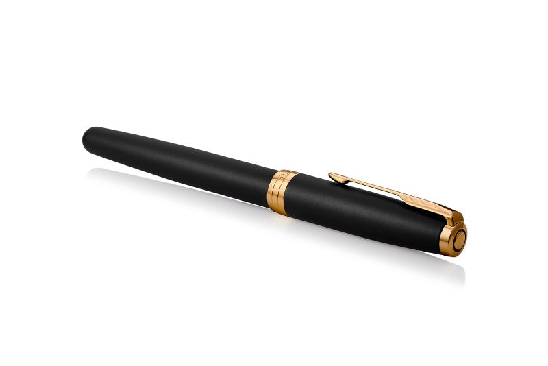 Parker Sonnet Matt Schwarz G.C. – Füllfederhalter, M, schwarz/blau, Gold-Zierteile, schwarz