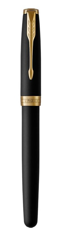 Parker Sonnet Matt Schwarz G.C. – Füllfederhalter, M, schwarz/blau, Gold-Zierteile, schwarz