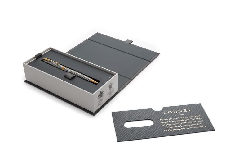 Parker Sonnet M Chiselled Silver – Drehkugelschreiber, Geschenkbox