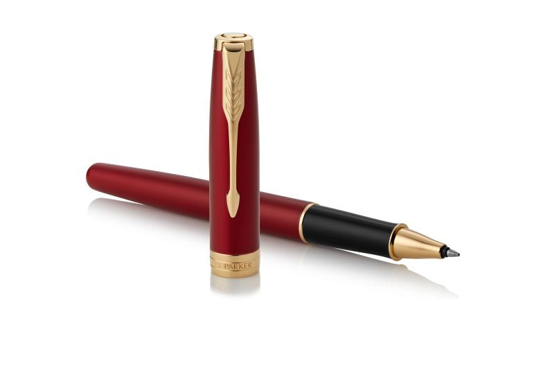 Parker Sonnet Red Lacquer G.C. – Tintenroller, F-Spitze, Schwarz