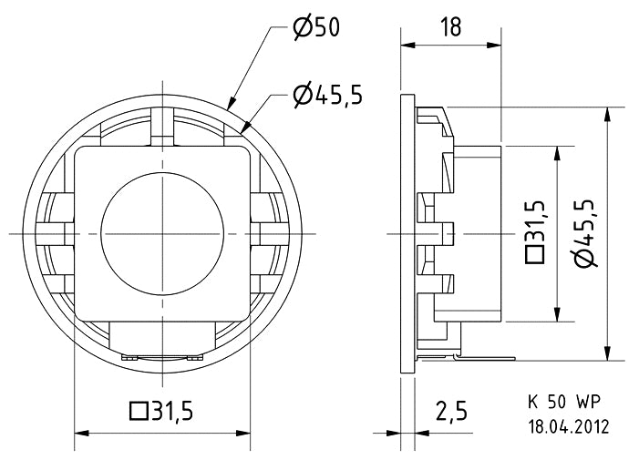 Visaton K 50 WP – Breitbandtreiber – 50 Ω, 2 W, Rund