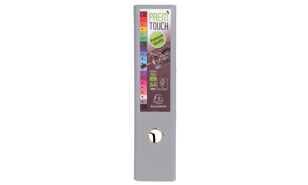 Exacompta Prem'Touch Hebelordner – für A4 – Rückenbreite 8 cm – Grau