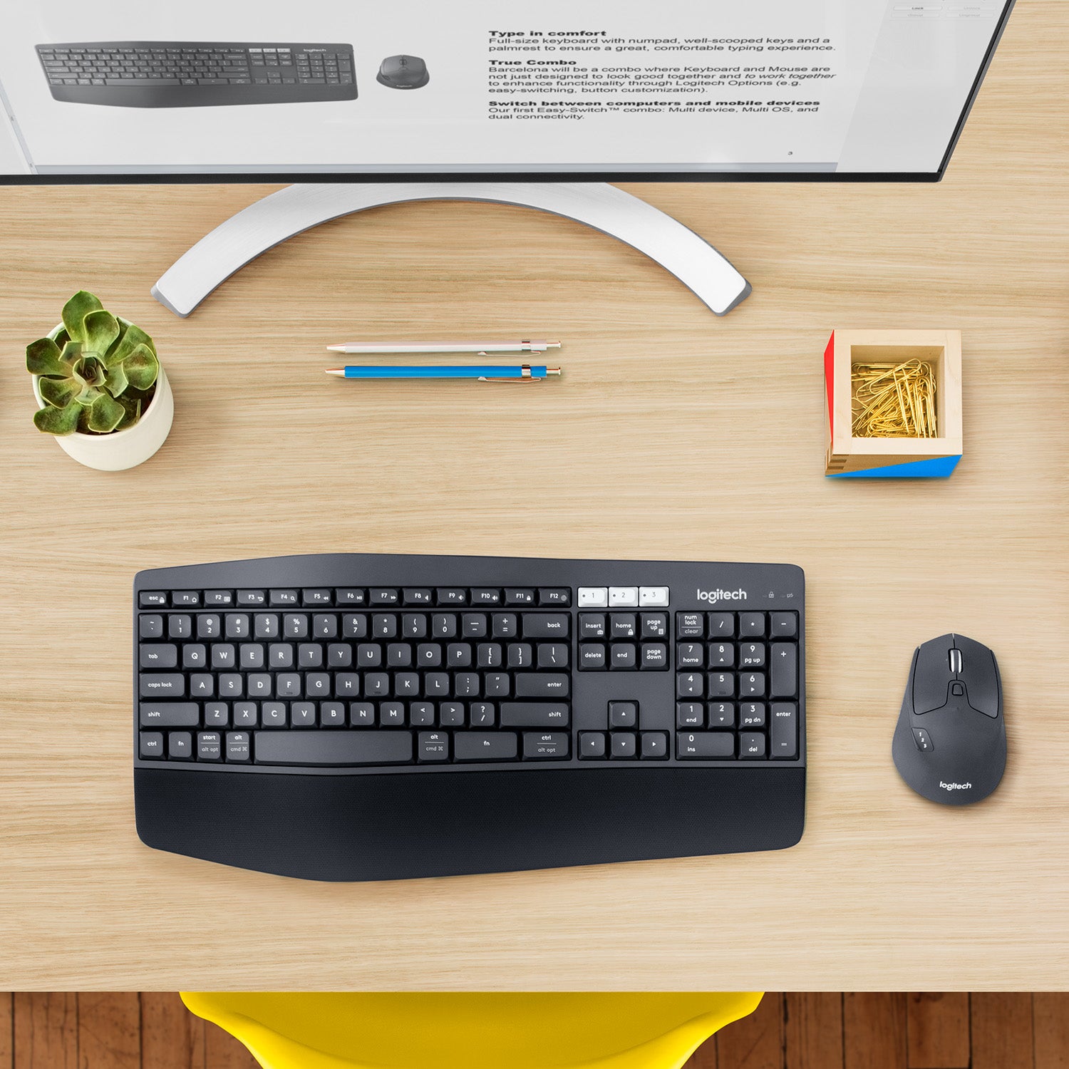 Logitech MK850 – Tastatur- und Maus-Set – Bluetooth & 2,4 GHz (Unifying-Empfänger) – QWERTZ (DE) – Schwarz