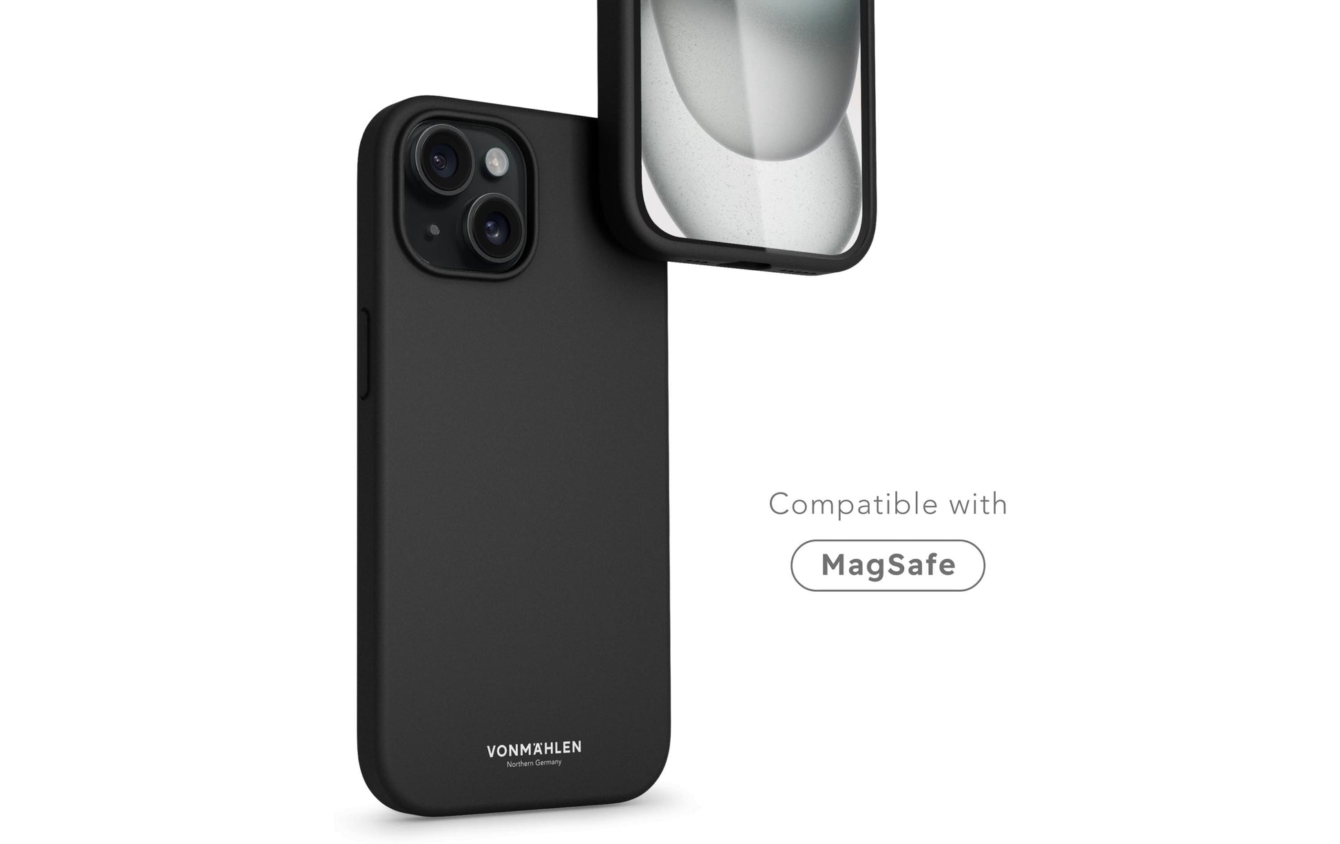 Vonmählen Backcover – für Apple iPhone 15, MagSafe, Silikon, Schwarz