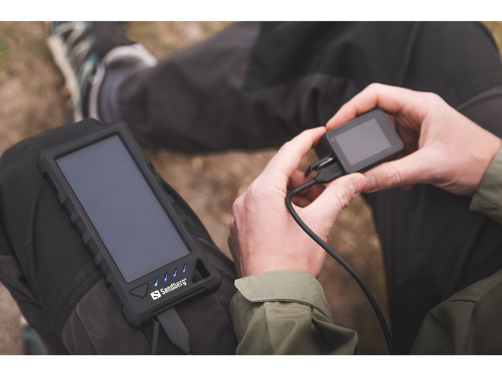 Sandberg Powerbank 16000 mAh, Solar, für Smartphones, Schwarz