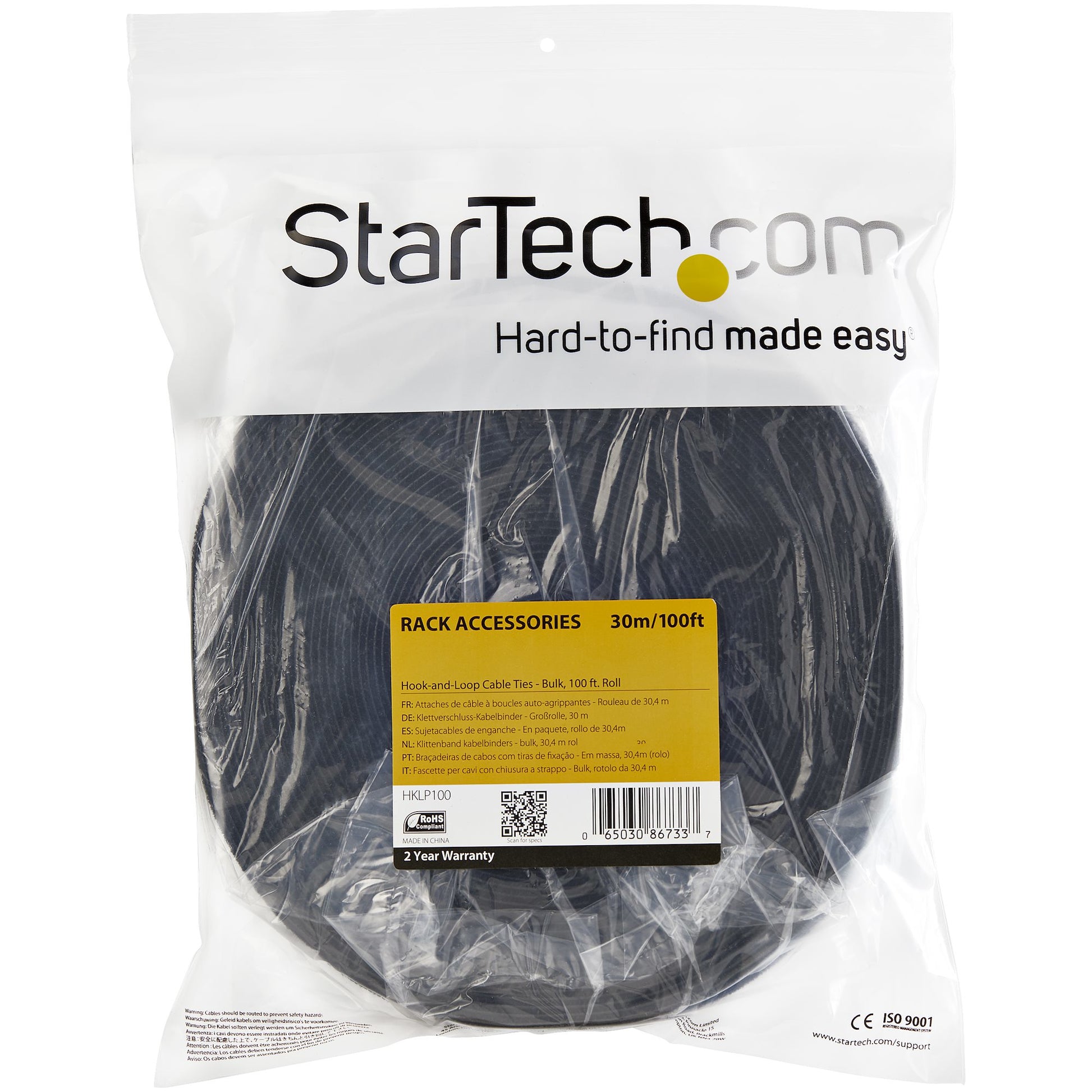 StarTech.com Klettband – 19 mm × 7,60 m, als Kabelbinder, für Kabel