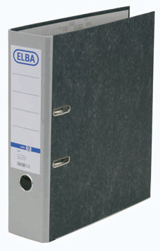 Elba Ordner Smart Original – A4 – Rücken 80 mm – Grau, Karton, mit Niederhalter, mit Griffloch