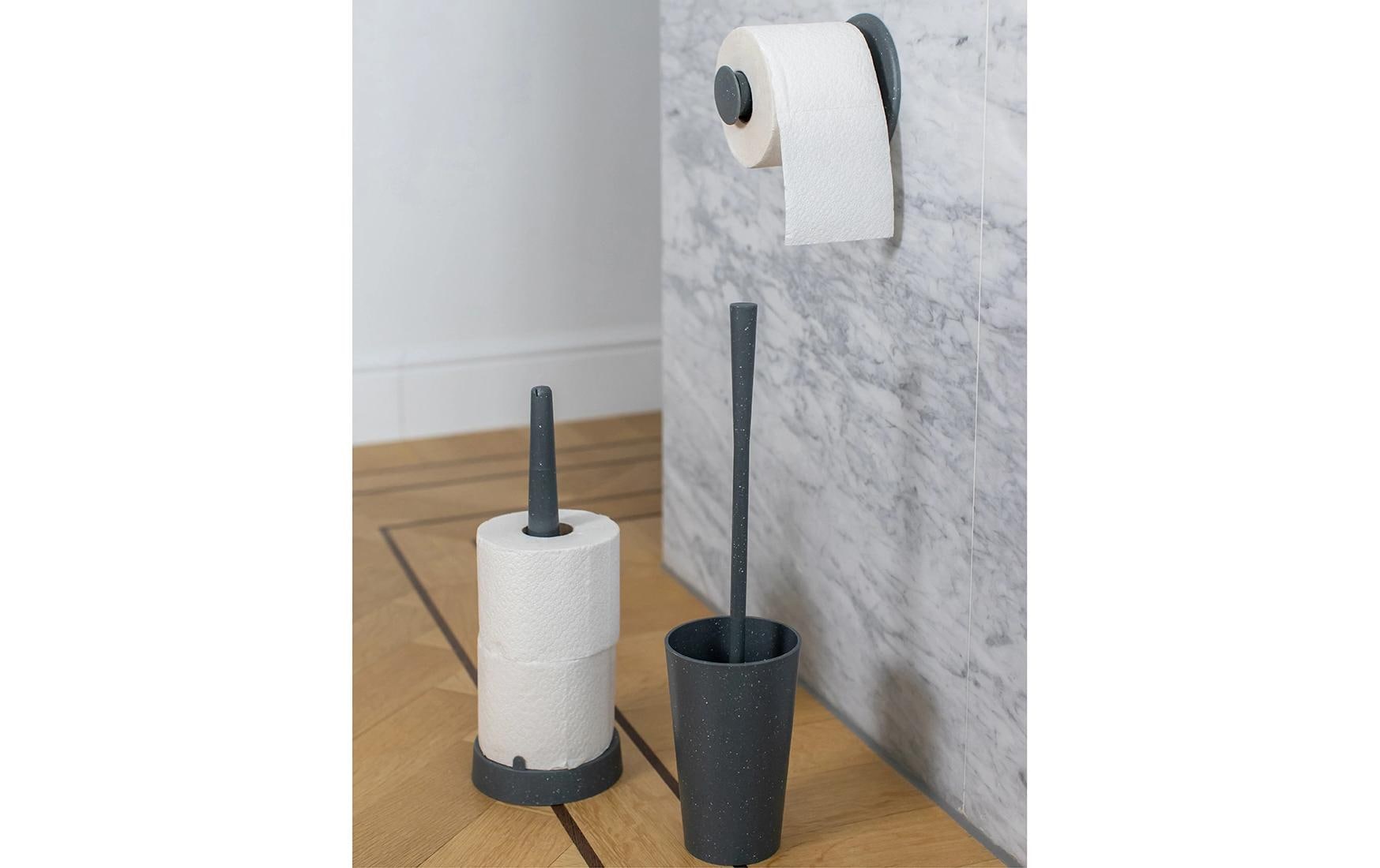 Koziol – Toilettenpapierhalter – Kunststoff, Grau, Wandmontiert, 13 × 13,5 × 13 cm