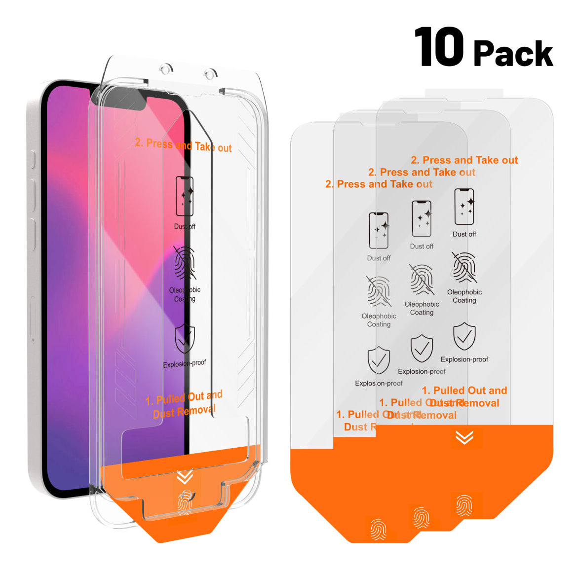 4smarts Displayschutz – für Apple iPhone 13/13 Pro/14 – Panzerglas – kratzfest, Anti-Staub-Set