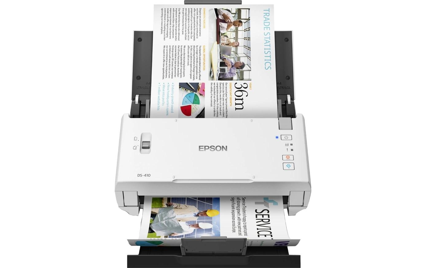 Epson WorkForce DS-410 – Dokumentenscanner, A4, Duplex, 26 ppm, 600 dpi, ADF 50 Blatt, USB
