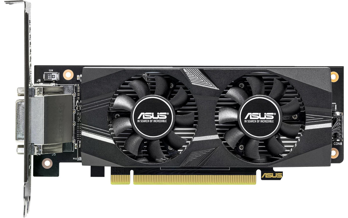 ASUS RTX3050-O6G-LP-BRK – PCIe Grafikkarte – 6 GB GDDR6, 1×HDMI 2.1, 1×DisplayPort 1.4a, 1×DVI-D, PCIe 4.0