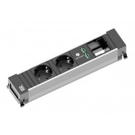 Bachmann POWER FRAME Medium – Einbau-Anschlussfeld, 2× T13, 2× USB-A, 1× ABD, 0,20 m, Stecker GST18
