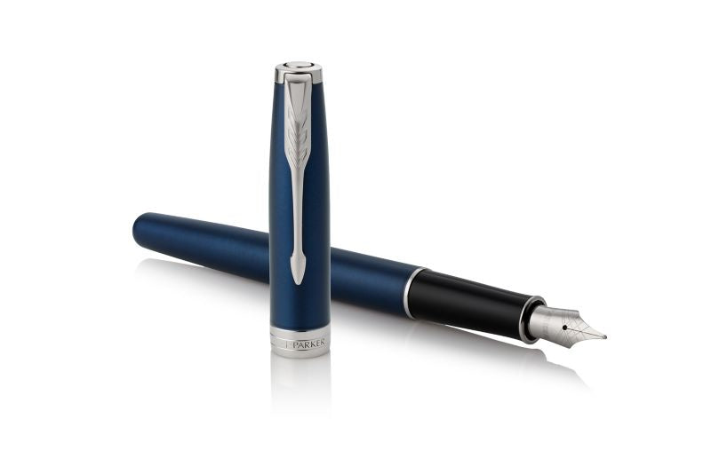 Parker Sonnet Blue Lack – Federspitze M – blau, schwarz – Palladium-Zierteile, 18-kt-Goldfeder