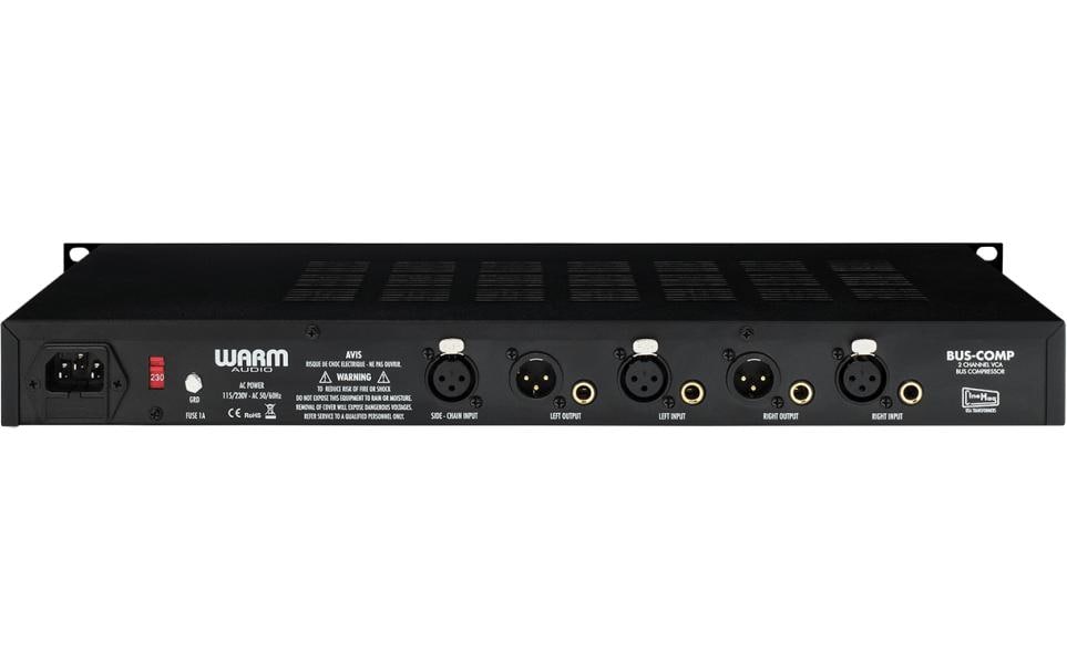 Warm Audio BUS-COMP – Kompressor & Gate, 2 Kanäle, 1U, 6,35 mm Klinke, XLR, Schwarz