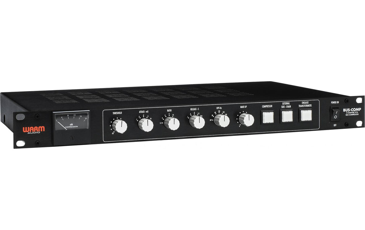 Warm Audio BUS-COMP – Kompressor & Gate, 2 Kanäle, 1U, 6,35 mm Klinke, XLR, Schwarz