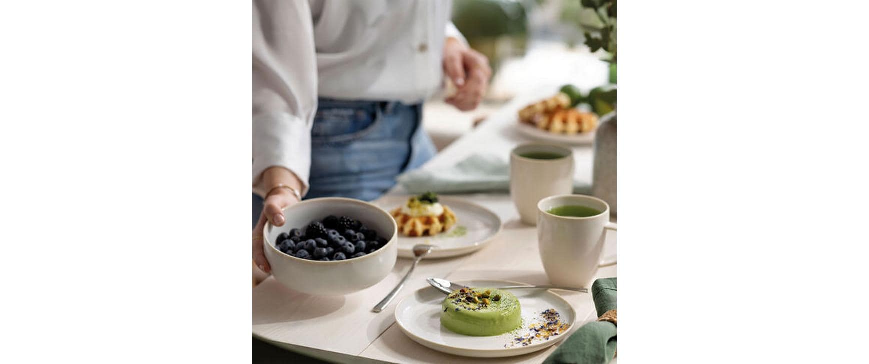 Villeroy & Boch Frühstücksset – Porzellan, weiss, spülmaschinengeeignet, mikrowellengeeignet, 6-teilig