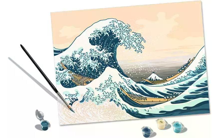 Ravensburger CreArt – Malen-nach-Zahlen-Set – The Great Wave (Hokusai) – 40 × 30 cm – ab 14 Jahren