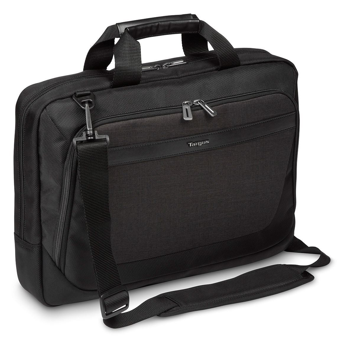 Targus CitySmart Advanced Notebook-Tasche bis 15,6" – Abnehmbarer Schultergurt, Fronttasche – Schwarz/Grau