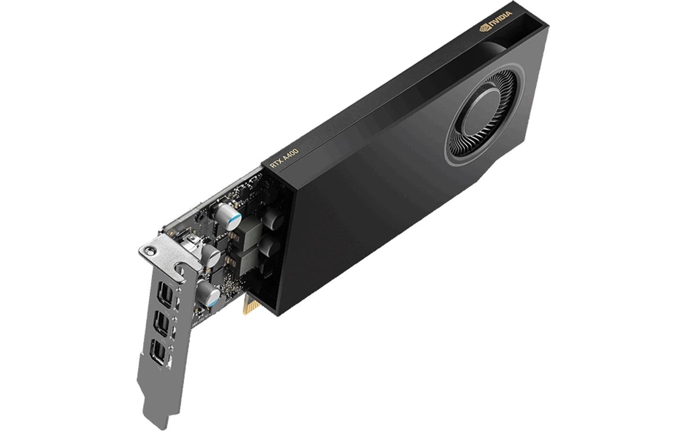 PNY RTX A400 – PCIe Grafikkarte – 4×mini‑DP 1.4a, PCIe x8 4.0, 4 GB GDDR6, 50 W