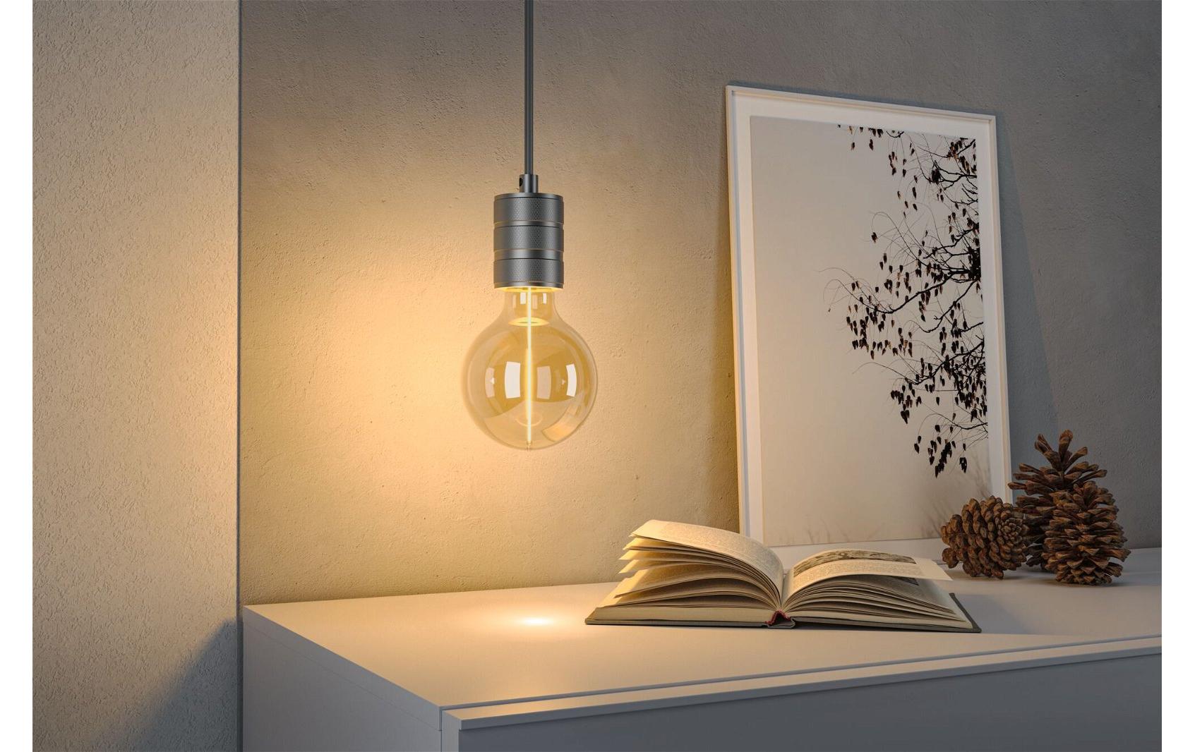 Paulmann Leuchtmittel E27 Globus – Warmweiss 1800 K, 140 lm, 2,8 W – IP20 – 1 Stk. – Gold, Glas
