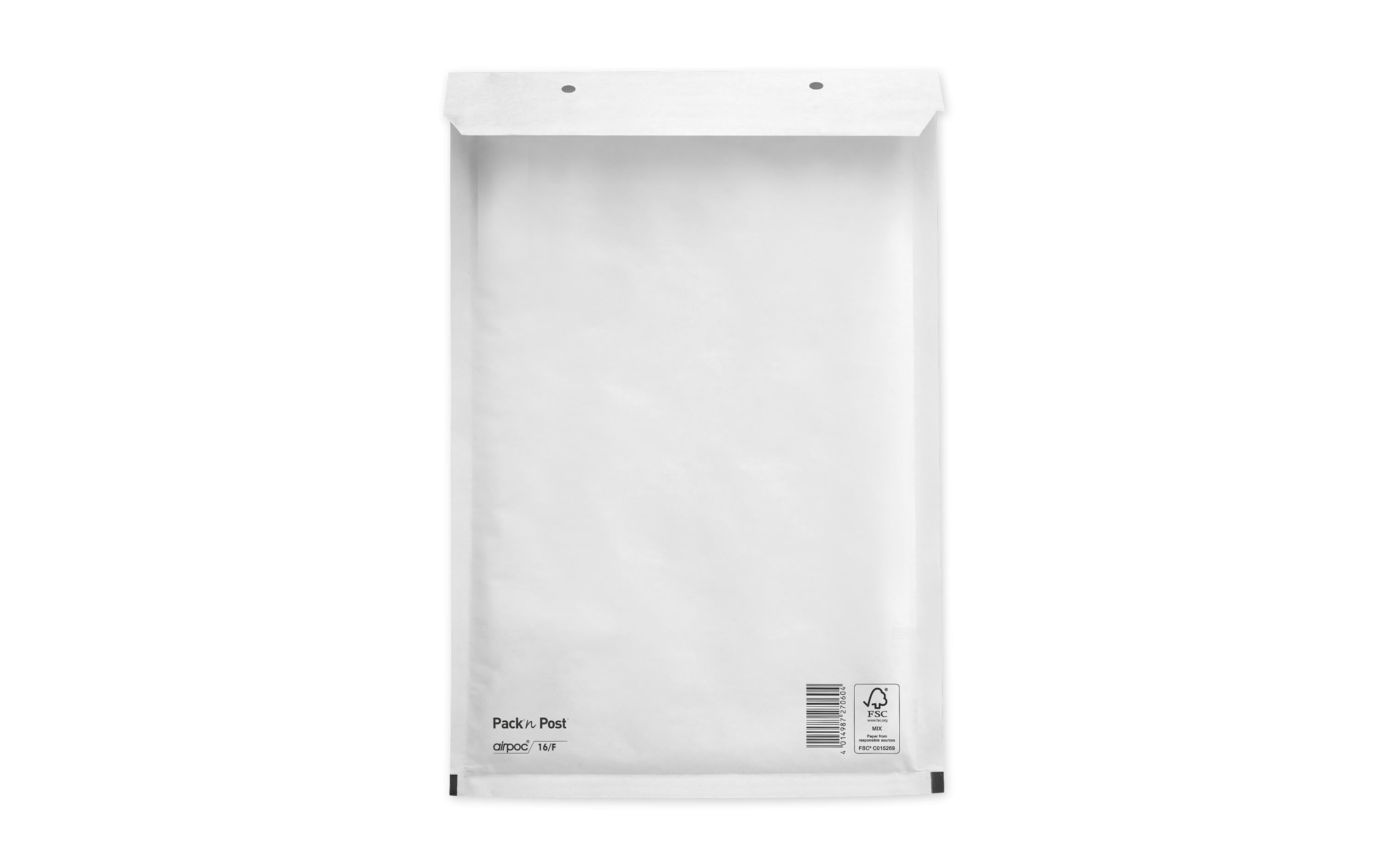 Office focus Luftpolstertasche – 220 × 340 mm, weiss, selbstklebend – 100 Stück