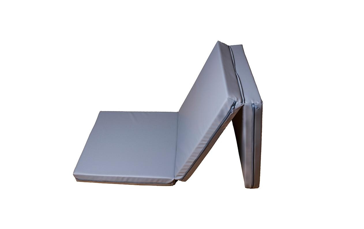 BenchK Universal-Trainingsmatte – 60 × 180 cm, 8 cm dick – grau – Schaum, Eco-Leder