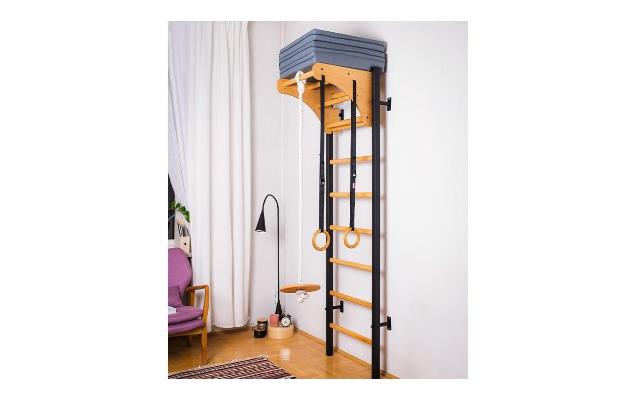 BenchK Universal-Trainingsmatte – 60 × 180 cm, 8 cm dick – grau – Schaum, Eco-Leder