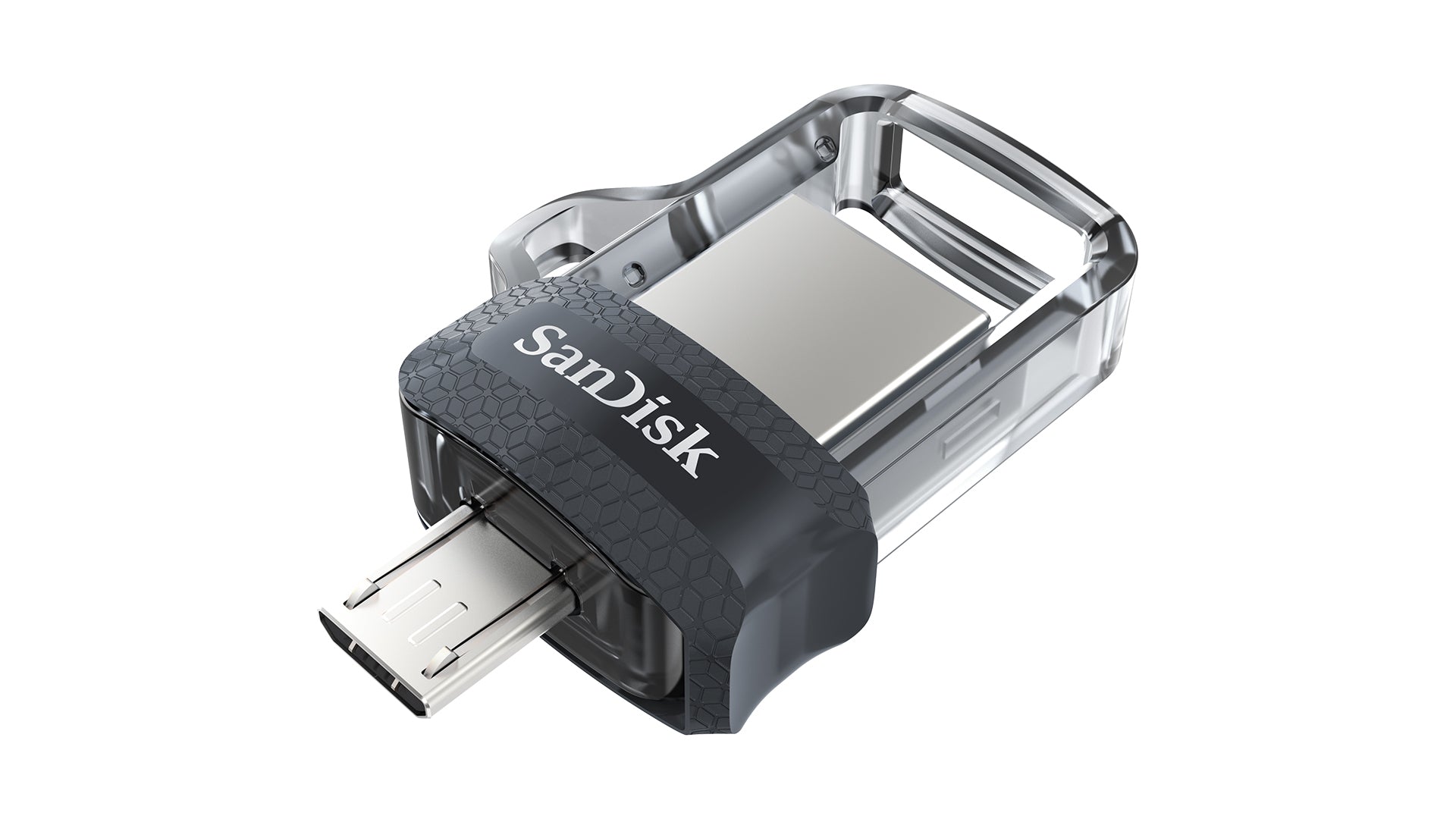 SanDisk Ultra Dual Drive m3.0 USB-Stick – 256 GB, USB 3.0, Dual-Drive (Grau/Silber, 130 MB/s)