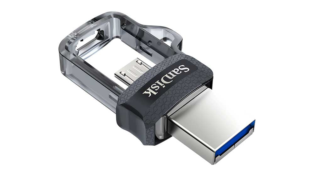 SanDisk Ultra Dual Drive m3.0 USB-Stick – 32 GB, USB 3.0, 130 MB/s