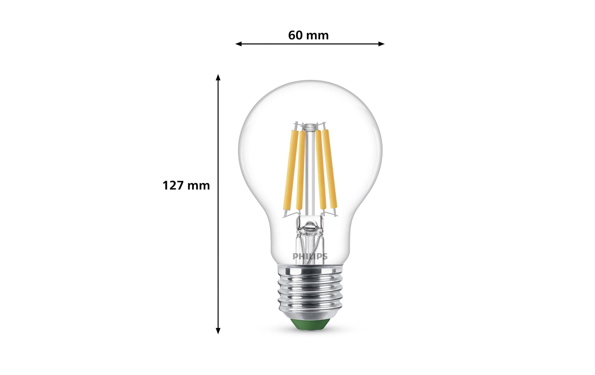 Philips Leuchtmittel E27 – 640 lm, 2700 K – Transparent
